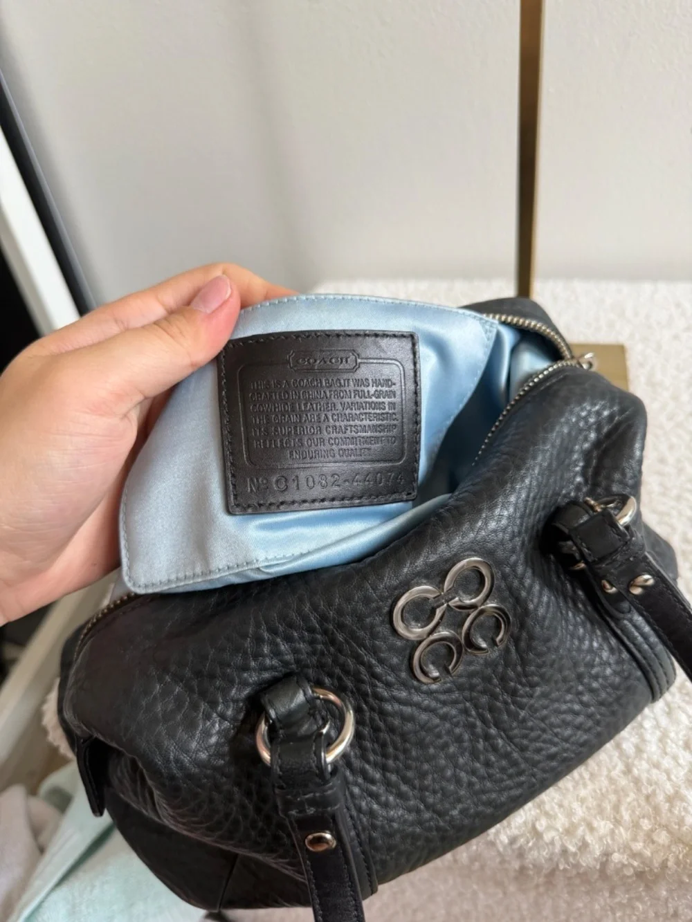 Y2K Coach Julia Mini Satchel Black Silver Hardware